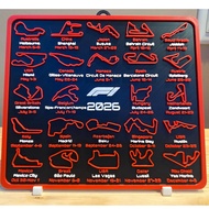 【F1】2026 Race Calendar with Map and Dates Wall Hang Painting Decoration Stand
