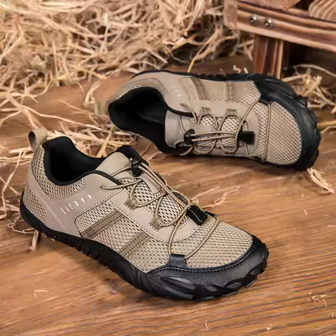 Large Size Wide Toe Shoes for Men's Outdoor Hiking and Cycling Casual Sports Shoes Shoelaces Anti Sl