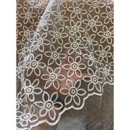 Premium Embroidered Organza Fabric / Embroidered Organza Fabric Embroidered Motif Organza Fabric