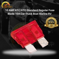 (BIG) 10 Amp ATC/ATO Standard Regular Fuse Blade 10A Car Truck Boat Marine RV | 10Amp Fuse Standard