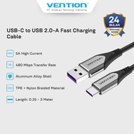 Vention USB Type C to USB 2.0 A Cotton Braided Cable Fast Charging 25CM 50CM 1M 1.5M 2M 3M - COF