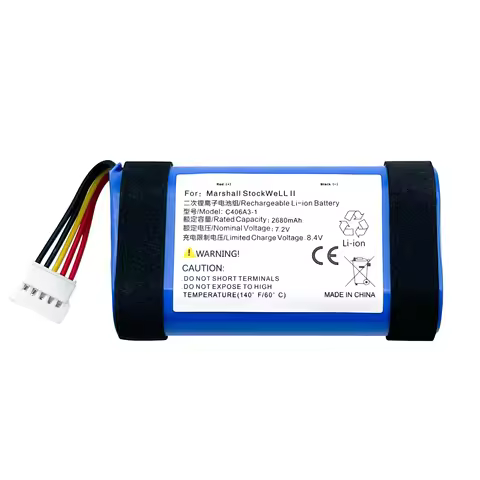 C406A3-1 Replacement Battery for Marshall Stockwell II 2 Portable Bluetooth Speaker 2680mAh 7.2V Li-