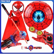 TOG Movie Superhero Toys LED Sound Light Spider Man Shield Sword Glove Launcher Avengers Spiderman Action Figures