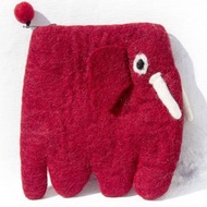 悠遊卡套 羊毛氈化妝包 airpods收納包 手機袋 羊毛氈手機-紅大象