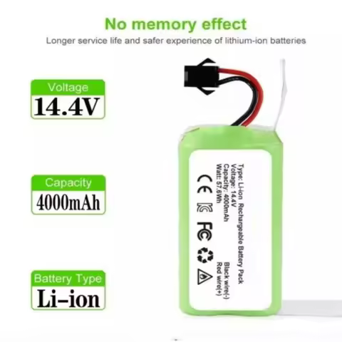 14.4V 4000mAh Li-ion Battery for Conga 990 1090 Tesvor X500 Ecovacs Deebot N79 N79S DN622 Eufy RoboV