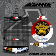 stiker sangkar tebok murai batu ebod bnr oriq radja dll no 123 (EJ MERAH HITAM PUTIH)