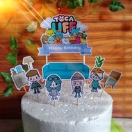 Topper Custom Nama Toca Boca untuk Dekorasi / Hiasan Kue / Cake Ulangtahun (Toca World)