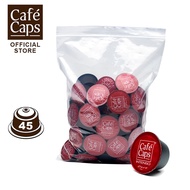 Cafecaps - กาแฟ แคปซูล ใช้กับเครื่อง Nescafe Dolce Gusto Intenso (1 ถุง X45 แคปซูล) - กาแฟเบลนด์เกรดดีคั่วเข้มให้กลิ่นดาร์กช๊อคโกแลตเหมาะทำลาเต้ คาปูชิโน่ สำหรับคนที่ชอบกาแฟเข้ม