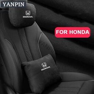 適用本田Honda 汽車翻毛皮頭枕靠 護頸頭枕 護靠墊 CRV HRV FIT CIVIC CITY