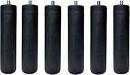 Cylindrical Metal Slatted Base Feet - Available in 4 & 6 (Black, 6 Pieces, 15 cm)