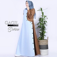 Sheerin Dress / Gamis Casual Motif Polkadot &amp; Polos Original by Gagil