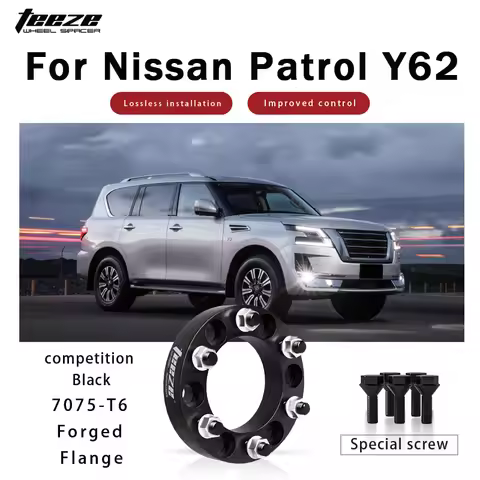 Teeze 2/4pcs 6x139.7 78.1mm M14x1.5 Hub Centric Black Forged wheel spacer For Patrol Y62 Flange Plat