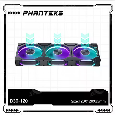 Phanteks D30-120 case 120mm Fan Regula/ Reverse Airflow 4pin PWM, 30mm Thick/ four-sided Magic Color
