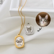 [Xiao Embarrassing Home] Pet Cat Dog Hamster Parrot Necklace Customized Photo Avatar Name Valentine'