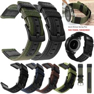 Huawei Honor Fossil Huami Amazfit Garmin Leather+Nylon Wrist Watch Band Replacement Strap 20 22mm
