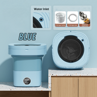COD Portable 11L Mini Washing Machine Folding Drain Mini Mesin Basuh Foldable Blue Light Sterilizati