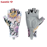 Santic Cycling Gloves Shockproof Breathable Sports Road Bike MTB Bicycle Half Finger Gloves