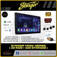STINGER TRON PLUS SERIES 3 RAM 32 GB 8 CORE CAR ANDROID PLAYER QLEDSCREEN DSP 4G SIM 360 CAM CARPLAY
