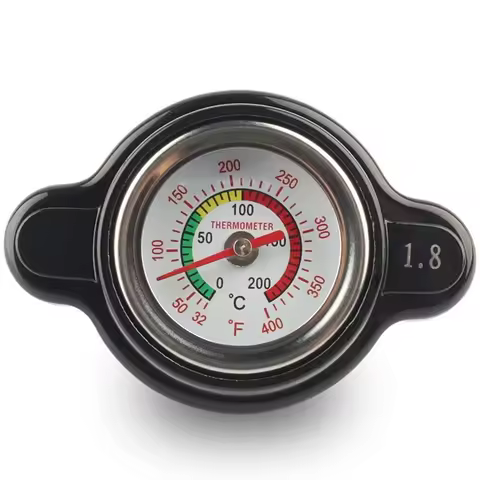 High Pressure Radiator Cap with Temperature Gauge, 1.8 Bar Radiator Cap 25.6Psi for Honda, Kawasaki,
