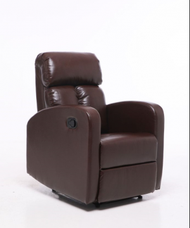 單人梳化老闆椅可躺舒適電腦椅辦公椅可趟帶擱腳沙發椅（棕色呼吸皮 A原版）900040