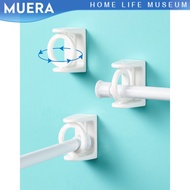 Punch-Free Shower Curtain Rod Support Stickers Hanging Rod Ring  Steering Ring Triangular Ring Telescopic Rod Hook