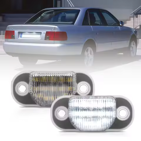 2PCS LED License Number Plate Light For Audi 80 B4 91-95 for Cabridet (type 8g) 91-00 for 100 C4 90-