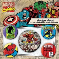 【漫威】漫威英雄漫畫風主題徽章組(鋼鐵人) /Marvel /Iron Man