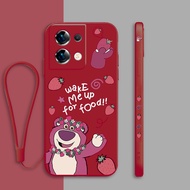 Samsung s10 Samsung s10 plus Samsung s20 Samsung s20 fe Samsung s20 plus Samsung s20 ultra tpu soft case pink the strawberry bear anti-skid dirt resistant with lanyard