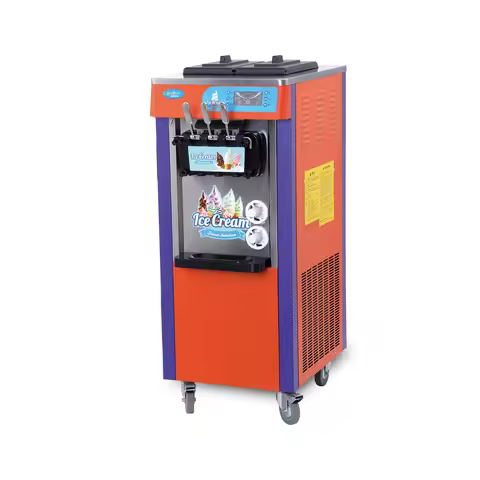 Popular soft serve ice cream machine three flavors automatic soft ice cream machine