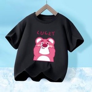 Cool Cotton Strawberry Bear Printed T-shirt for Children 6994