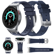 ซิลิโคน สายนาฬิกา For Samsung galaxy watch 6 classic 43mm 47mm สาย 5 Pro 45mm หรูหรา ยาง ไม่มีช่องว่