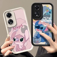 Casing Oppo A78 4G Casing pattern stitch and angel Soft Silicone Thickened Phone Casing HT-KLQTY2