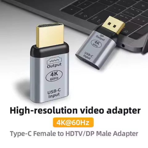 4K60Hz Type-C to DP/HDMI Adapter Audio Video Converter for Mac Mobile USB C Female to HDTV/DP Male C