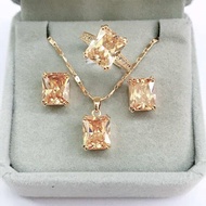 FASHIONISTA JEWELRY  3-in-1 Jewelry Set 18k Bangkok Rose Gold Earrings Ring Pendant and Necklace with Gift Box J0026