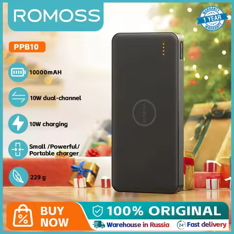 ROMOSS 10000mAh 10W Power bank PD1.0 QC3.0 large capacity ultra-thin portable mini small cute For xi