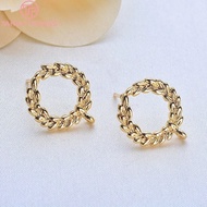 (2511)10pcs 17x15mm 24k Gold Color Brass Long Fan Shape Stud Earrings High Quality Diy Jewelry Findi