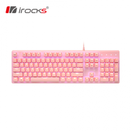 irocks K75M 粉色上蓋單色背光機械式鍵盤(粉色/有線/CHERRY紅軸/懸浮式/白光/中文/1年保固)