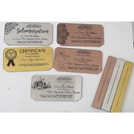 Acrylic Mirror Plate (Include Stand) Engrave Aku Terima Nikah / Ijab & Kabul / TOP1 / CERTIFICATE / 