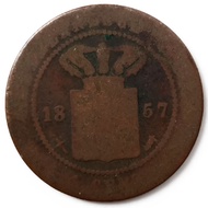 Koin 1 Cent Nederlandsch Indie Tahun 1857 - KM17