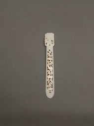 簍空如意雕花老和闐玉髮簪 –  純古董SA-067