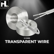 2 Core Transparent Electric Wire / Transparent Flat Wire / Parallel Wire for lighting