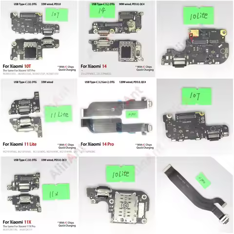 Bottom Dock USB Charger Board Charging Connector Port Flex Cable For Xiaomi Mi 15 14 11 10 10i 10T 1
