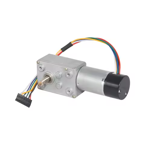 DC Gear Motor 12V 3-200Rpm With Hall Encoder High Torque DC Electric Worm Gear Encoder Motor With Du