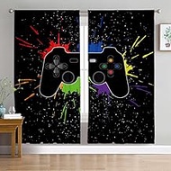 Wnoohiy Teen Kids Boys Favorite Stylish Gamepad Game Console Light-Filtering Window Curtains,Suitabl