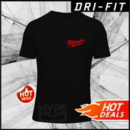 Dri Fit NEW Milwaukee Logo T-Shirt Tee Microfiber 160GSM Quick Dry Cool Fit SS Nothing but Heavy Duty Tools Hard Wear