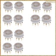 [K O G X] 12PCS Ceramic 9 Pin Gold PCB Vacuum Tube Socket for 12AX7,12AT7,12AU7,ECC83,ECC82,E88CC, 6