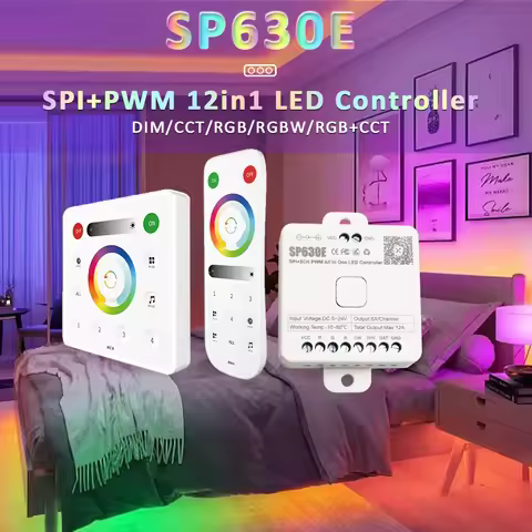 12V 24V LED Strip Light Controller for SPI 5050 2835 White CCT RGB RGBCCT PWM Pixel Lamp SP630E 5V B