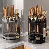 Chopstick Holder Rotating Integrated Storage Rack Stainless Steel Chopstick Cage Household Counterto
