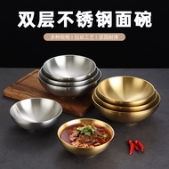 [New Product] Golden Stainless Steel Korean Style Cold Noodle Bowl Bibimbap Soup Bowl Salad Bowl Ins