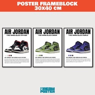 Nike Hypebeast Aesthetic Wall Poster | Frameblock size 12R 30x40 cm | Nike Red, Green Purple Poster